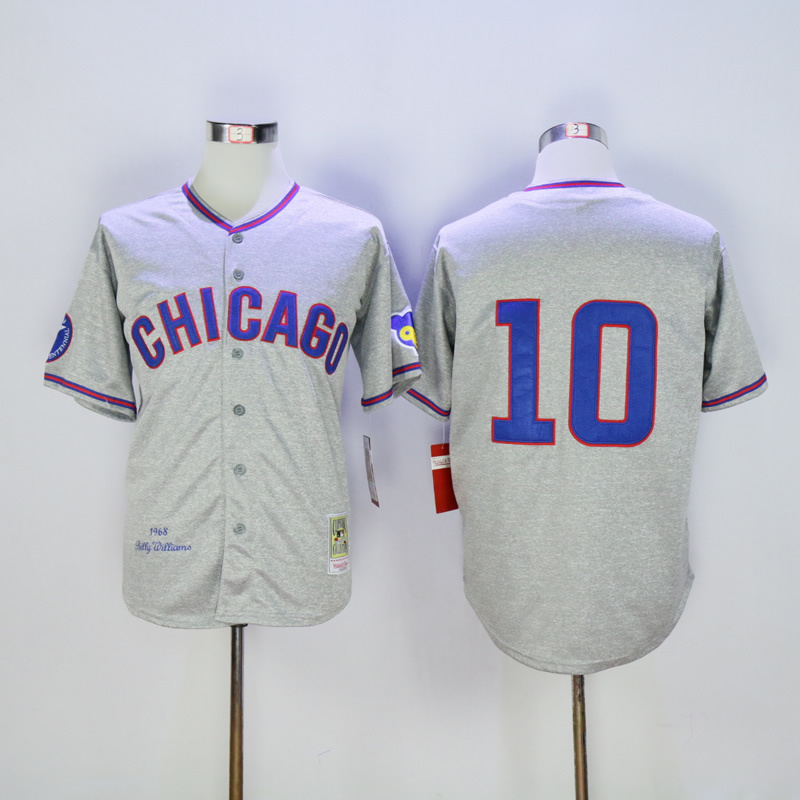 Men Chicago Cubs #10 Santo Grey Throwback 1968 MLB Jerseys